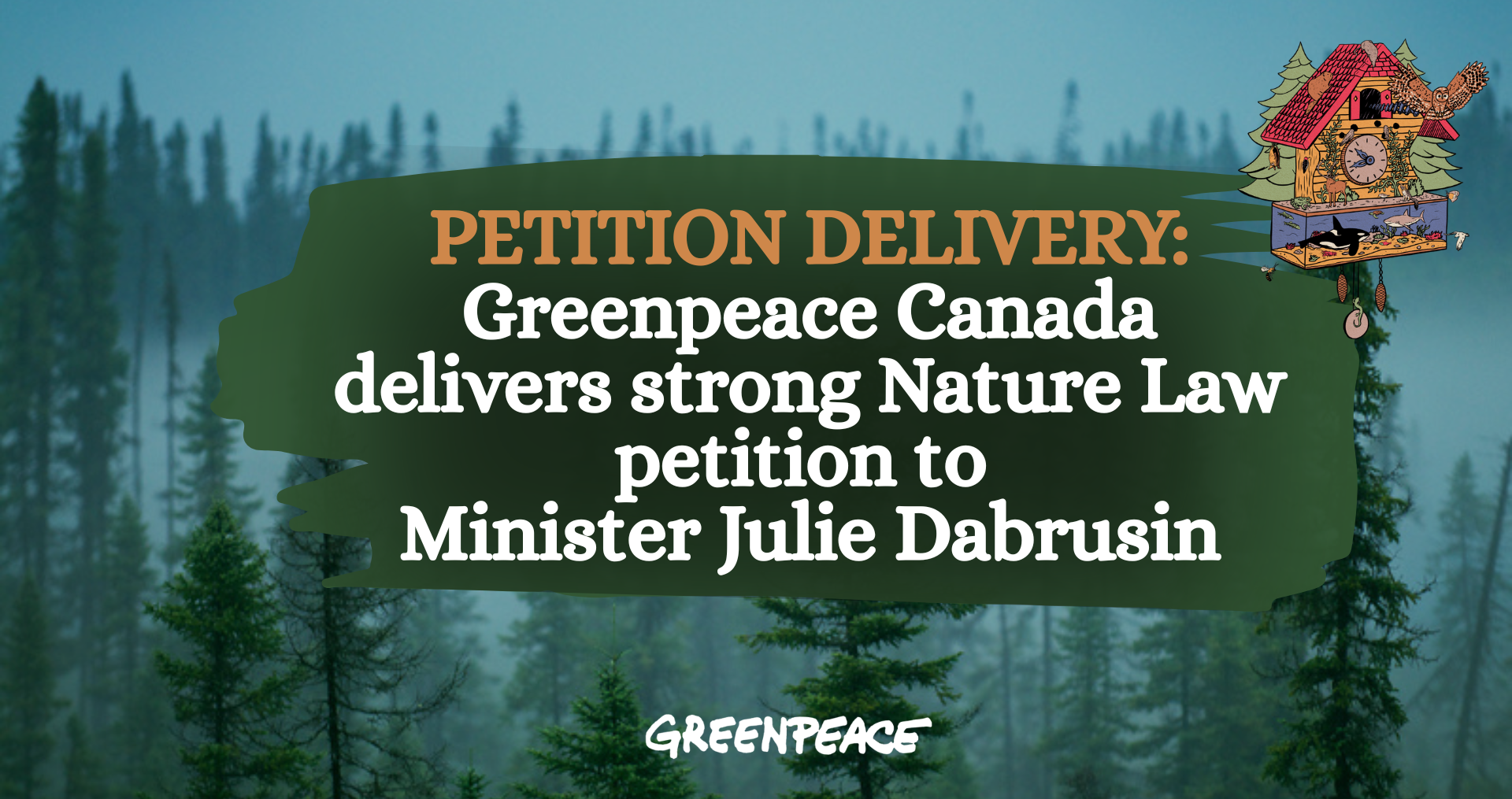 Greenpeace Canadá entrega uma forte petição sobre Lei da Natureza ao Ministro do Meio Ambiente durante reunião com aliados para deter e reverter a perda da natureza