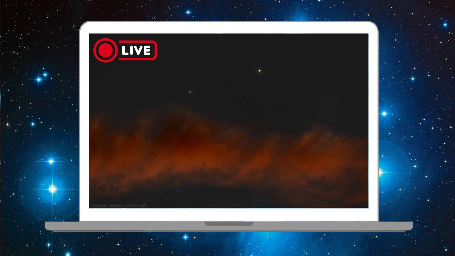 Assista ao desenrolar da conjunção Júpiter-Vênus ao vivo online em 9 de junho