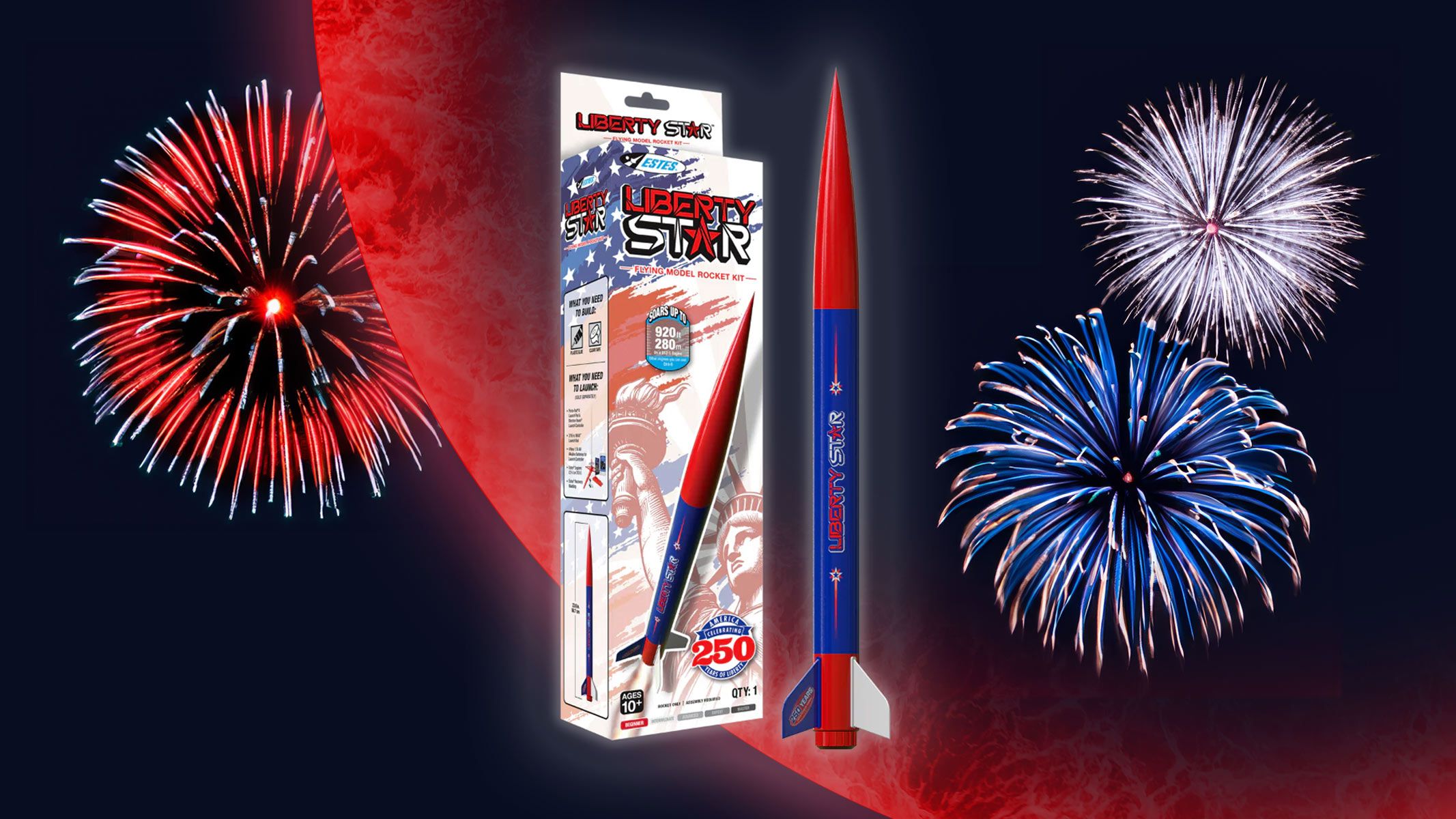 Comemore a América 250 com o foguete modelo Estes Liberty Star