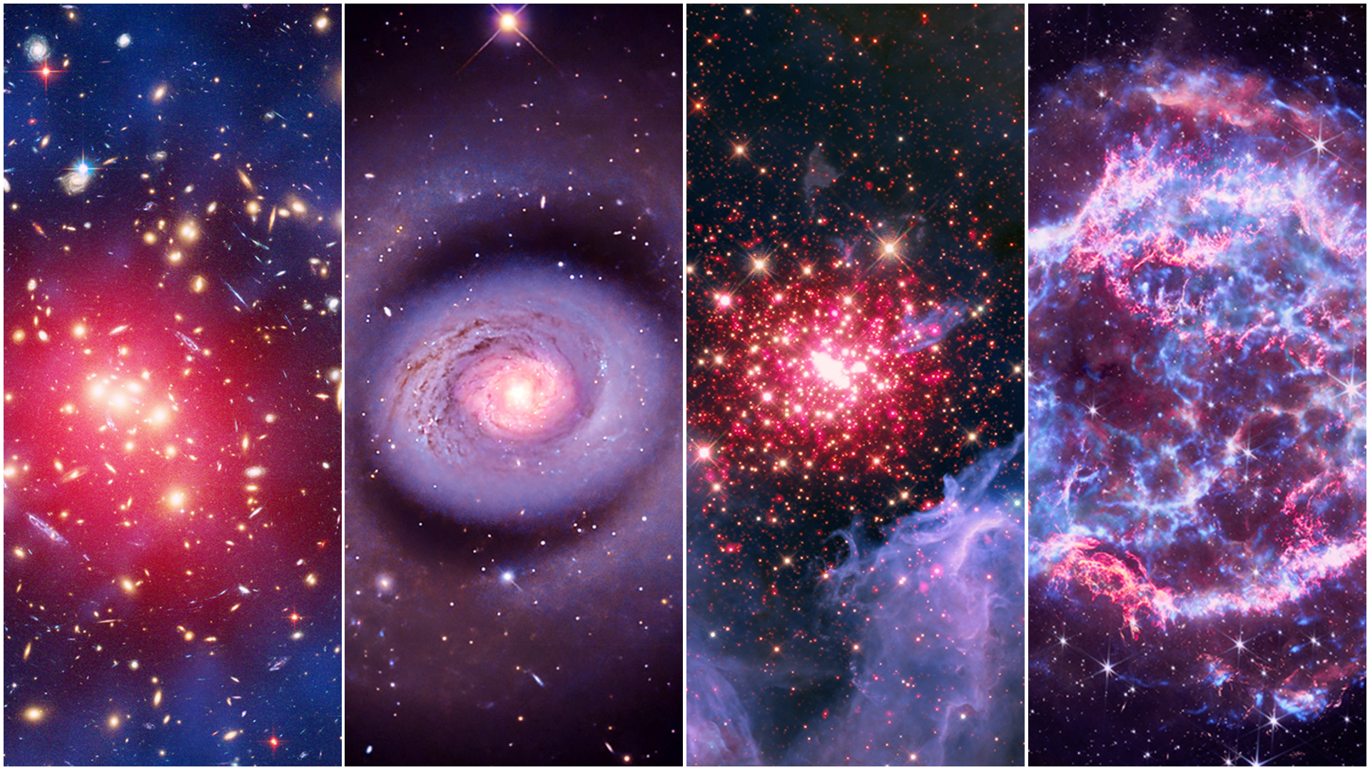 Impressionantes novas imagens do telescópio espacial da NASA revelam o universo em vermelho, branco e azul para a America 250