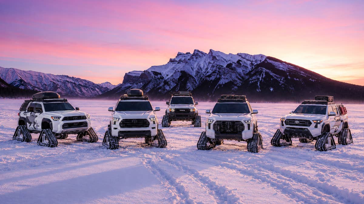 Toyota transforma Tacoma, 4Runner e muito mais em máquinas de neve sobre esteiras